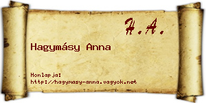 Hagymásy Anna névjegykártya
