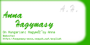 anna hagymasy business card